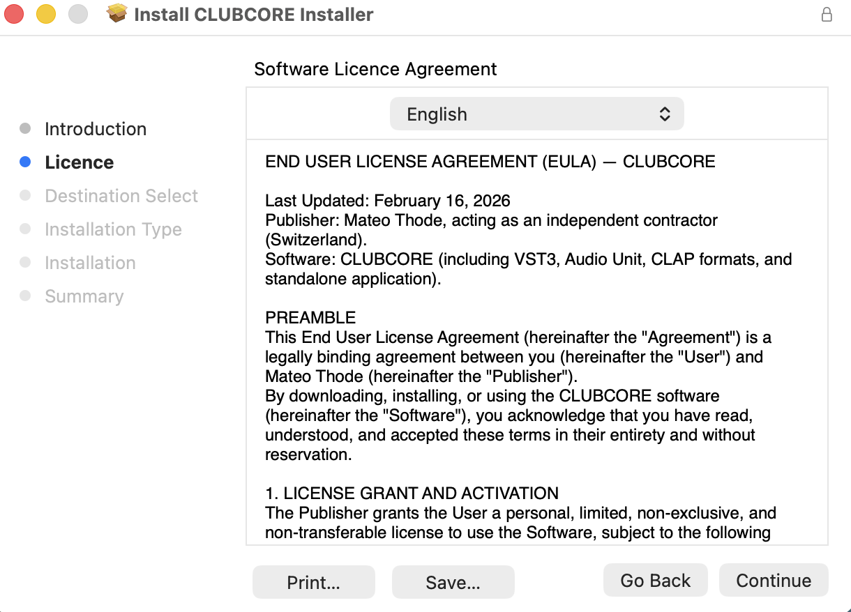 Step 3: License Agreement